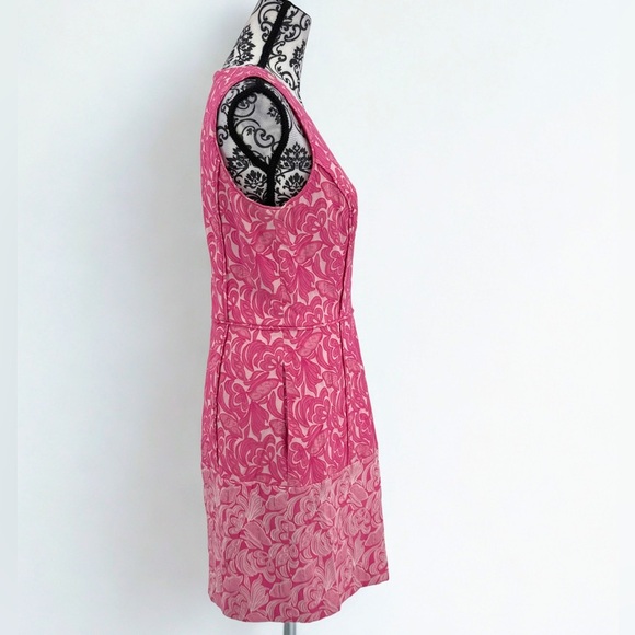 Cynthia Steffe Pink Floral Pleated Sleeveless Mini Dress Fit and Flare Tea Party - Picture 8 of 12